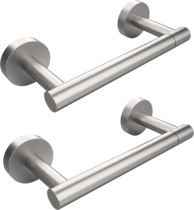 Brushed 2 Pack Toilet Paper Holder SUS304 Stainless Steel Double Post Pivoting Toilet Paper Roll Holder Wall Mounted Toilet Tissue Holder for Commercial Bathroom RV