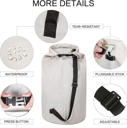 WOWLIVE Extra Large Foldable Laundry Bag Laundry Basket Collapsible Laundry Hamper Backpack Liner Dirty Clothes Hamper Standing Waterproof Hampers for Dorm Room (Beige)