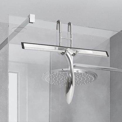 Simtive Shower Door Hooks (2-Pack), Towel Hooks for Bathroom Frameless Glass Door, Shower Squeegee Hooks, Silver