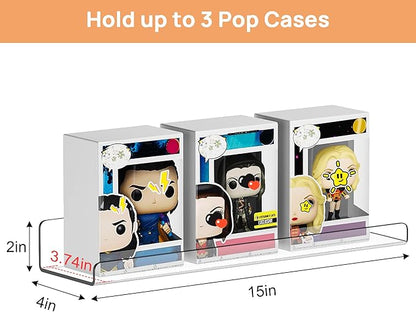 upsimples 10 Pack Acrylic Shelves Wall Organizer and Storage, 15" Display Shelf for Figure, Toy Cars, Perfume, Kids Bookshelf for Bedroom, Nursery, Craft Room, Clear