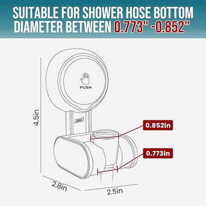 TAILI Shower Head Holder Suction Cup, Handheld Shower Head Bracket, Height Angle Adjustable Wall Mounted, Bathroom Showerhead Holder No Drilling Removable Waterproof,Matte white