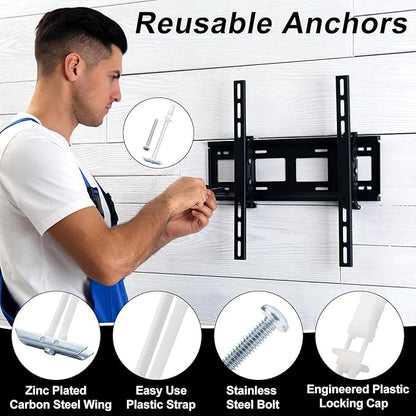 Drywall Anchor with Included Bolts for 1/4-20 Fastener Size, Wall Anchors Drywall Heavy Duty for TV Mounting, Hollow-Wall Anchors Screws Kit Holds Up to 270 Pounds Each in 1/2-in Drywall-14 Pack