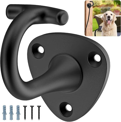 BeneLabel Dog Leash Hooks for Wall Black Dogs Leash Wall Mount Dog Hook for Leashs for Secure and Escape-Proof Hook for Lead Management