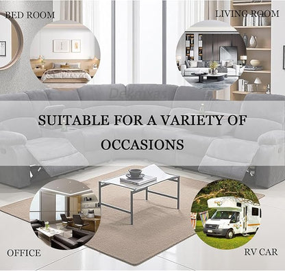 3-Piece Living Room Furniture Set, Reclining Sectional Sofa Set, Grey Corduroy Sofa Sets with Drop-Down Table, Sectional Recliner with Storage Console for Living Room, Bedroom, Office