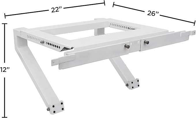 Top Shelf TSB-2438 Universal Heavy Duty Window Air Conditioner AC Support Bracket -Holds Up to 225 lbs., No Drilling or Tools Required, White