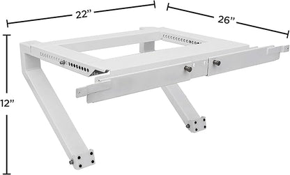Top Shelf TSB-2438 Universal Heavy Duty Window Air Conditioner AC Support Bracket -Holds Up to 225 lbs., No Drilling or Tools Required, White