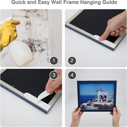 Large Picture Hanging Strips Heavy Duty, 32-Pairs(64 Strips) Sticky Picture Hangers for Walls No Damage Wall Picture Hangers Without Nails Refill Adhesive Poster Strips