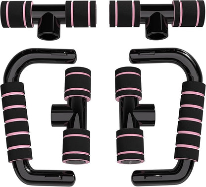 READAEER Push Up Bars Gym Exercise Equipment Fitness 1 Pair Pushup Handles with Cushioned Foam Grip and Non-Slip Sturdy Structure Push Up Bars for Men & Women