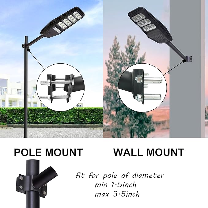2 Pack Light Pole Mount,Solar Pole Mounting Bracket Extension Kit Wall Flag Black Metal Pipes Barn Lights Fixture Adaptor Outdoor Arm for Led Street Light,Wall Mounted Tire,Barn Lamp,Post Tree Fence
