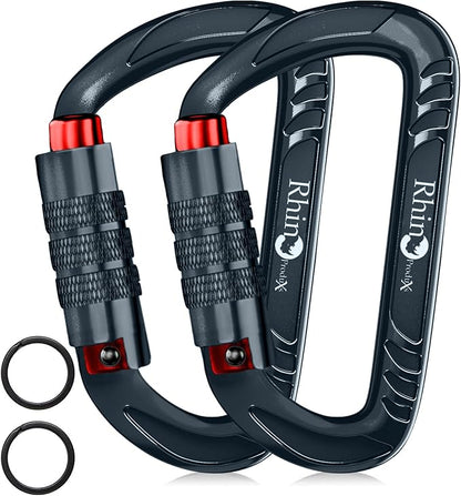 12kN (2697 lbs) Heavy Duty Carabiner Clips, for Securing Pets, Outdoor, Camping, Hiking, Hammock, Dog Leash Harness, Keychains