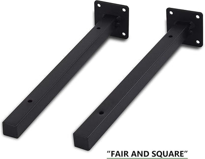 6 Pcs Black Shelf Bracket 13 Inch Heavy Duty Brackets for Shelf Metal Wall Floating Shelving Brackets Industrial Shelf Brackets for Space Saving
