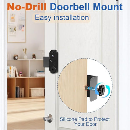 Anti-Theft Doorbell Mount No Drill Compatible with Orbitell/Reolink Video Doorbell, Adjustable Mounting Bracket Holder Accessories for Apartment Rentals, Enhanced Protection Doorbell Mount Bracket