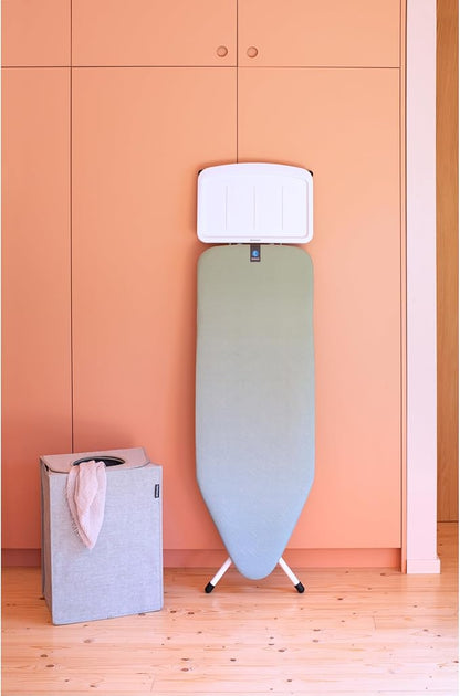 Brabantia - Ironing Board C - Extra Large Steam Unit Holder - Adjustable in Height - Non-Slip Rubber Feet - Cotton Cover with Foam Layer - Foldable XL Unit - Soothing Sea - 49 x 18 inches