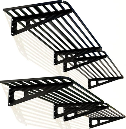 Garage Shelving Wall Mounted, 2-Pack 2x8ft Garages Shelving 24-inch-by-96-inch Wall Shelf Garage Storage Rack Floating Shelves, Space-Saving Black