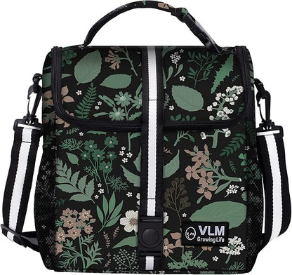 VLM Lunch Box for Women, Insulated Lunch Bag Women with Adjustable Shoulder Strap, Cute Lunch Tote Bag for Work,Picnic,Camping