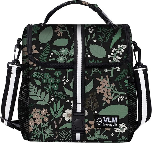 VLM Lunch Box for Women, Insulated Lunch Bag Women with Adjustable Shoulder Strap, Cute Lunch Tote Bag for Work,Picnic,Camping Big Size