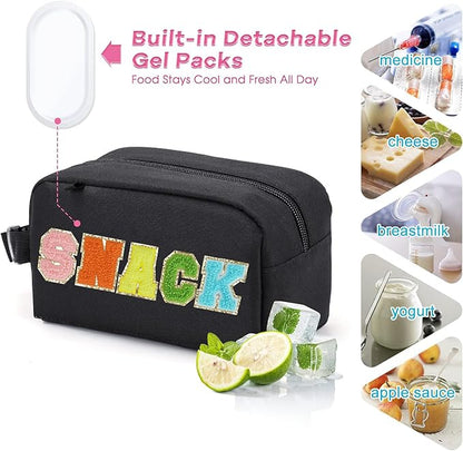 Freezable Lunch Bag,Freezable Snack Bag,Mini Cooler Bag for Travel/Work/School,Small Insulated Bag,Small Cooler Lunch Box with Ice Packs,Insulated Snack Bag,Freezable Snack Box with Handle Buckle