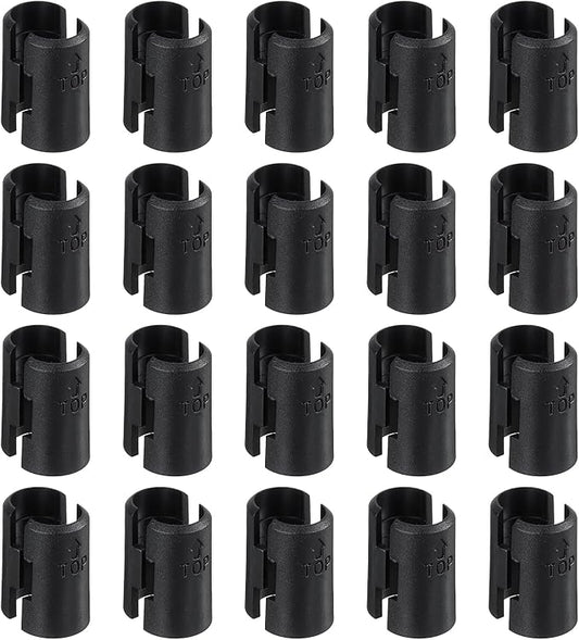 uxcell 50Pcs Wire Shelving Shelf Lock Clips, Plastic Shelving Clips for 3/4" Post Shelving, Shelving Sleeves Replacements for Wire Shelving System, Black