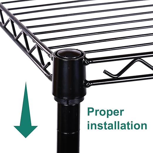 Elevon 3-Shelf Adjustable, Heavy Duty Storage Shelving Unit (350 lbs Loading Capacity per Shelf), Steel Organizer Wire Rack, Black (23.2" L x 13.4" W x 30.3" H)