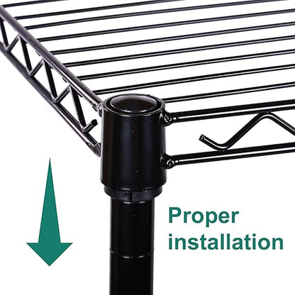 Elevon 3-Shelf Adjustable, Heavy Duty Storage Shelving Unit (350 lbs Loading Capacity per Shelf), Steel Organizer Wire Rack, Black (23.2" L x 13.4" W x 30.3" H)