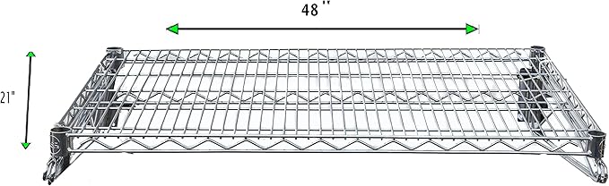 Heavy Duty Chrome Wire Storage Wall Shelf (21" x 48")