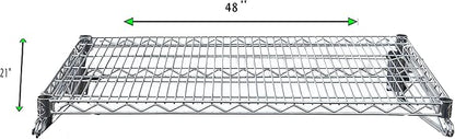 Heavy Duty Chrome Wire Storage Wall Shelf (21" x 48")