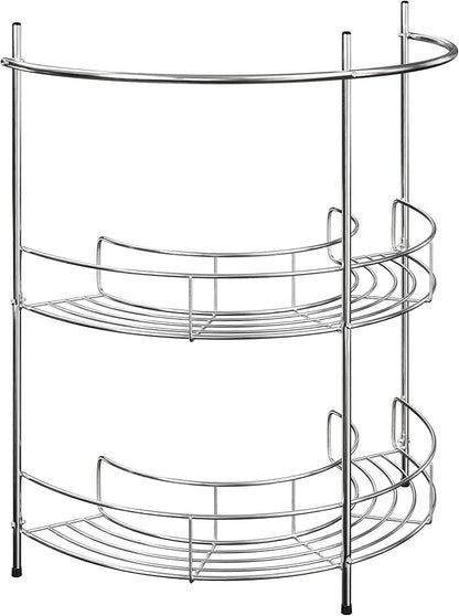 Pedestal Sink Organizer - Compact Under the Sink Rack with 2 Storage Shelves and Towel Holder - Space Saving Bathroom Storage by Lavish Home