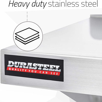 DuraSteel Stainless Steel Wall Shelf - 24" Wide x 12" Deep Commercial Grade - NSF Certified - Industrial Appliance Equipment (Restaurant, Bar, Home, Kitchen, Laundry, Garage and Utility Room)