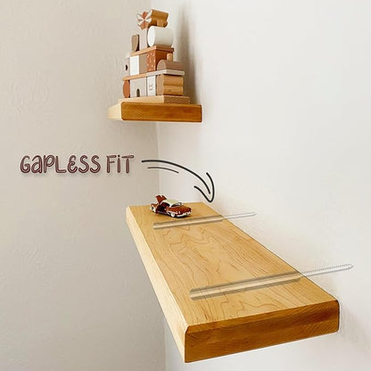 Floating Shelf Hidden Bracket 5" (2 PCS) - Hidden Supports for Wooden Floating Shelves - Drywall Mount or Stud Mount with Included Drill Guide and Steel Hardware