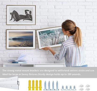 41'' French Cleat - Thick - French Cleat Hanger - Heavy Duty Aluminum Z Hanger for Hanging Picture, Mirror, Shelf, Headboard, Panel or Whiteboard ( 1 Pair, Supports 150 lbs )