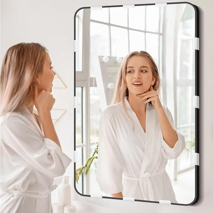 12 Pack Metal Mirror Holder Clips - Steel Heavy Duty Mirror Mounting Set with Screws,Ideal for Wall - Mounted Mirrors,Billboards,and More (Silver,1/4 Inch)