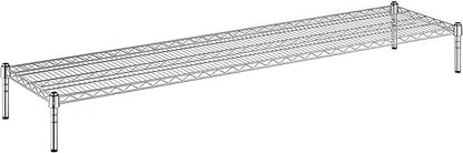 18" x 72" x 8" Chrome Wire Storage Shelf, Dunnage Rack, Commercial 1 Tier Small Shelf
