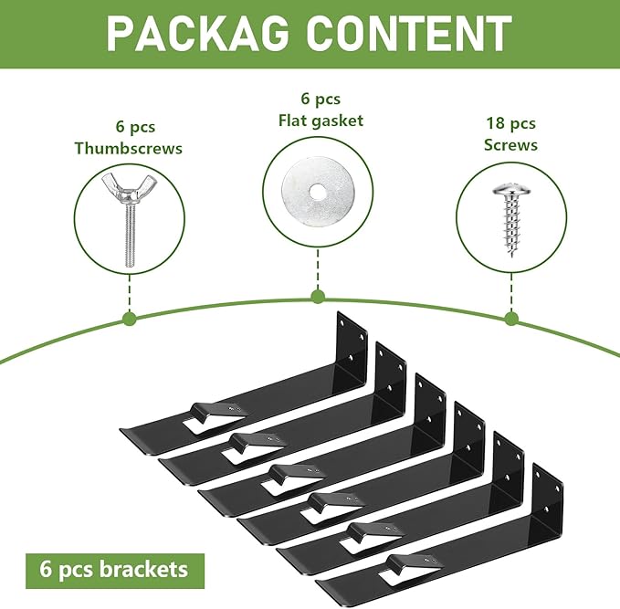6 Pack Owl Mounting Bracket – Metal Bracket with Secure Clip Heavy Duty Owl Attachment Post Mount for Plastic Garden Owls