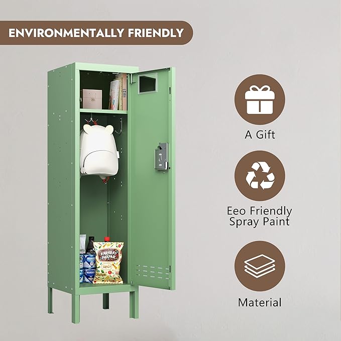 Metal Kids Locker,Metal Cabinet Storage Lockers,Lockable for Employees with Door,54" Height Steel Locker,Lockable Steel Locker for Children's Room, Playroom, School,Gym