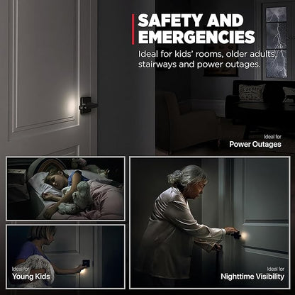 Kwikset Halifax LED Motion Activated Light Up Door Handle Reversible Lever & Cartridge, Matte Black, with Microban Protection