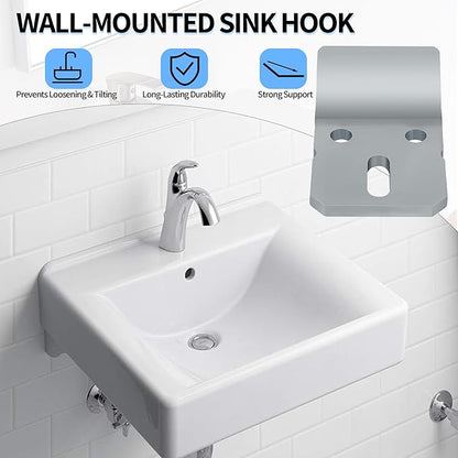 Wall-Mounted Sink Hook Bracket, 1224196 Hook Kit Fit for Kohler Wall-Mounted Sinks Urinals Basins, Bathroom Sink Wall Bracket, Bathroom Installation & Mounting Kits for Kohler Sink Accessories, 2Pcs