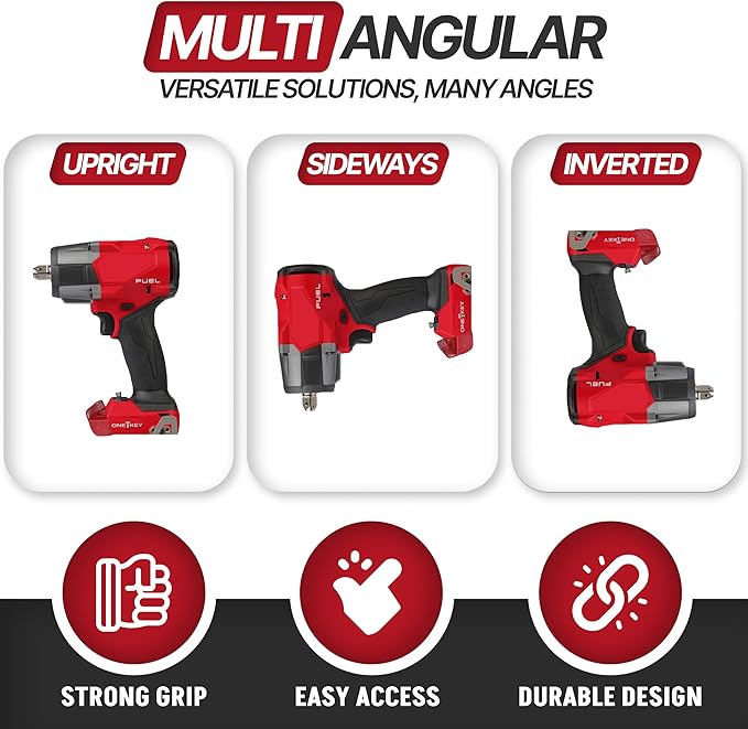 3 Pack Tool Holder for Milwaukee M18/18v Cordless Tools - Snap Fit Tool Organizer for Milwaukee Drill Holder & Wall Mount for Milwaukee Tool Holder with 6 Screws - Easy to Install, Screw in & Lock