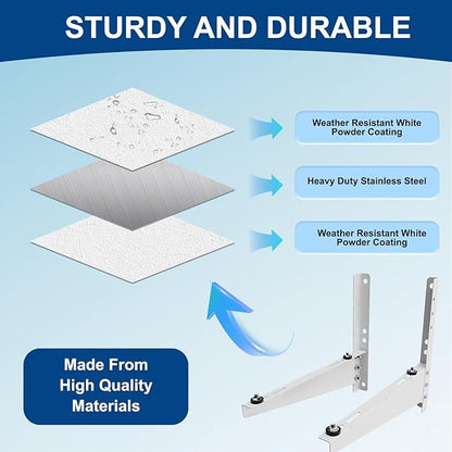 Mini Split Wall Mounting Bracket for 9,000-18,000 BTU Air Conditioner, Heavy Duty AC Support Bracket for Outside, Holds Up to 330lbs