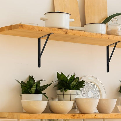 8 Pcs Heavy Duty Shelf Brackets, Floating Metal Shelf Brackets, Metal Wall Mount L Shaped Shelves Support Angle Brackets for Heavy Duty Floating Shelves Shelf Brackets (11.81 inch x 7.48 inch)