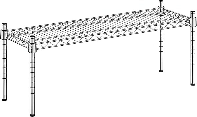 12" x 36" x 14" Chrome Wire Storage Shelf, Dunnage Rack, Commercial 1 Tier Small Shelf