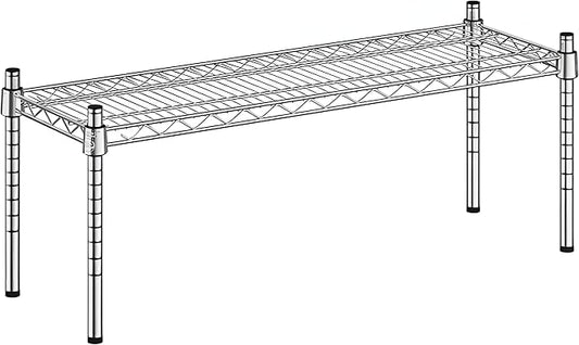 12" x 36" x 14" Chrome Wire Storage Shelf, Dunnage Rack, Commercial 1 Tier Small Shelf