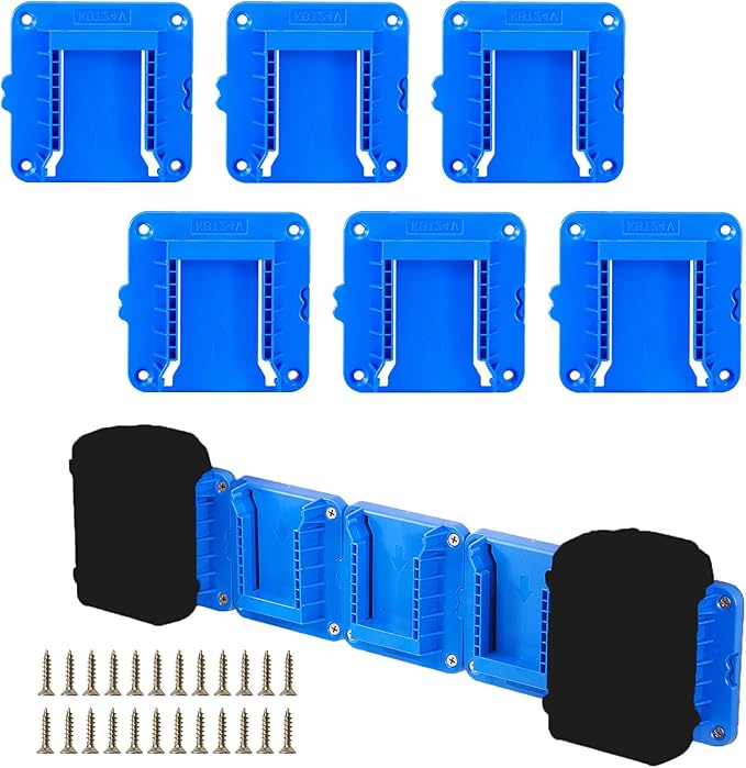 Battery Mount Holder Compatible for Kobalt 24V Max Batteries, Wall Mounts Hanger Fit for KB624-03 KB524-03 KB424-03 KB224-03, Organize Garage/Workshop/Work Truck(6 Pack, w/24 Screws, No Battery)