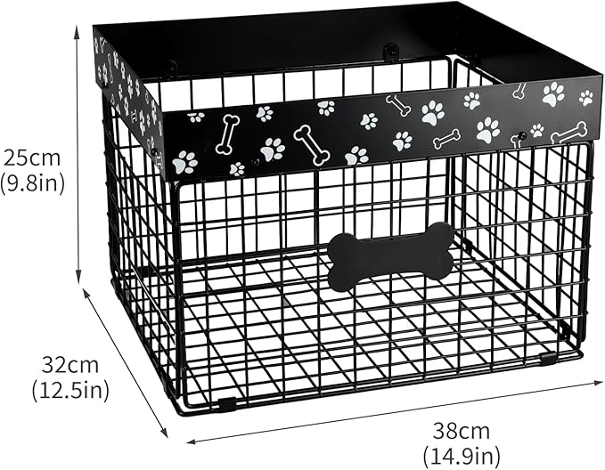 Large Metal Dog Toy Basket Foldable, Dog Toy Storage Bin & Box for Living Room Area, Pet Toy Chest Organizer, Puppy Toys Container Holder, dog toys baskets medium Chest Toybox & Boxes