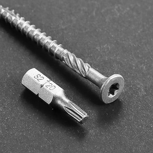 #10 * 2-1/2" 304 Stainless Steel Deck Screws, (89pcs) 1 lbs.Exterior Wood Screws, Rust Resistant Epoxy Coated, Bronze, T20 Star Bit
