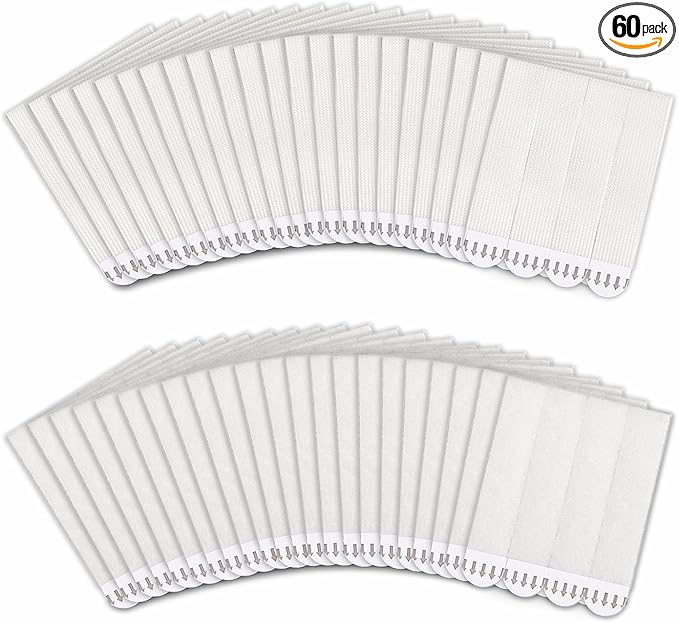 60-Pairs(120 Strips) Large Picture Hanging Strips Heavy Duty, Removable Hook and Loop Tape, Picture Hanger Damage Free, Waterproof Adhesive Strips for Frame Hanging