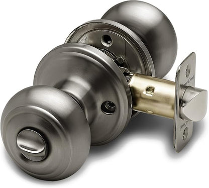 Copper Creek Colonial Privacy Interior Door Knob – ANSI Grade-3 Certified, Modern Heavy Duty Handle, Easy Install and Reversible for Bedroom, Bathroom and Closets – Antique Nickel (1 Pack)