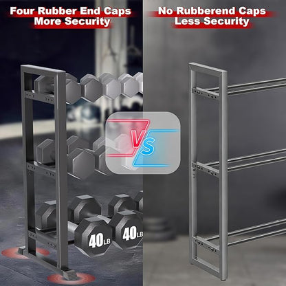 Dumbbell Rack, 2-Tier | 3-Tier Weight Rack for Home Gym, 300LB | 450LB Adjustable Dumbbell Rack Stand Only Weight Storage Rack Gym Organizer