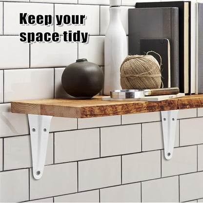 10 Pcs Shelf Brackets, 5 x 6 Inch Heavy Duty Metal Wall Corner Angle Shelving for Wall Hanging Shelves with Wall Anchors and Screws(White)