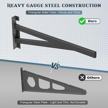 2 Pack Heavy Duty Garage Wall Shelving Set (2x3ft), Wall Mounted Garage Shelves 700lbs Capacity, 24"x72" Wall Shelf Storage Rack Floating Shelves, Black
