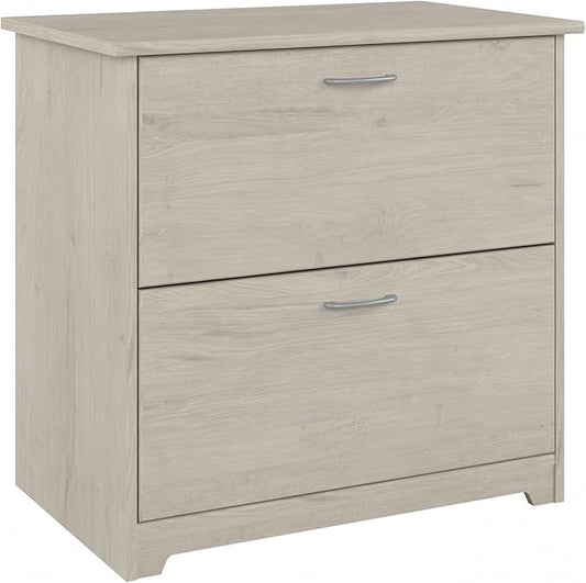 Bush Home Cabot 2 Drawer Lateral File Cabinet in Linen White Oak, Home Office Chest for Letter, Legal, and A4-size Document Storage